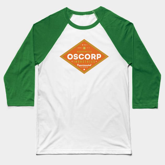 Oscorp Industries Baseball T-Shirt by MindsparkCreative